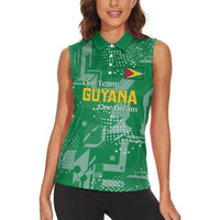 Custom Guyana Football Women Sleeveless Polo Shirt One Team One Game Green Version - Wonder Print Shop