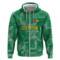 Custom Guyana Football Zip Hoodie One Team One Game Green Version - Wonder Print Shop
