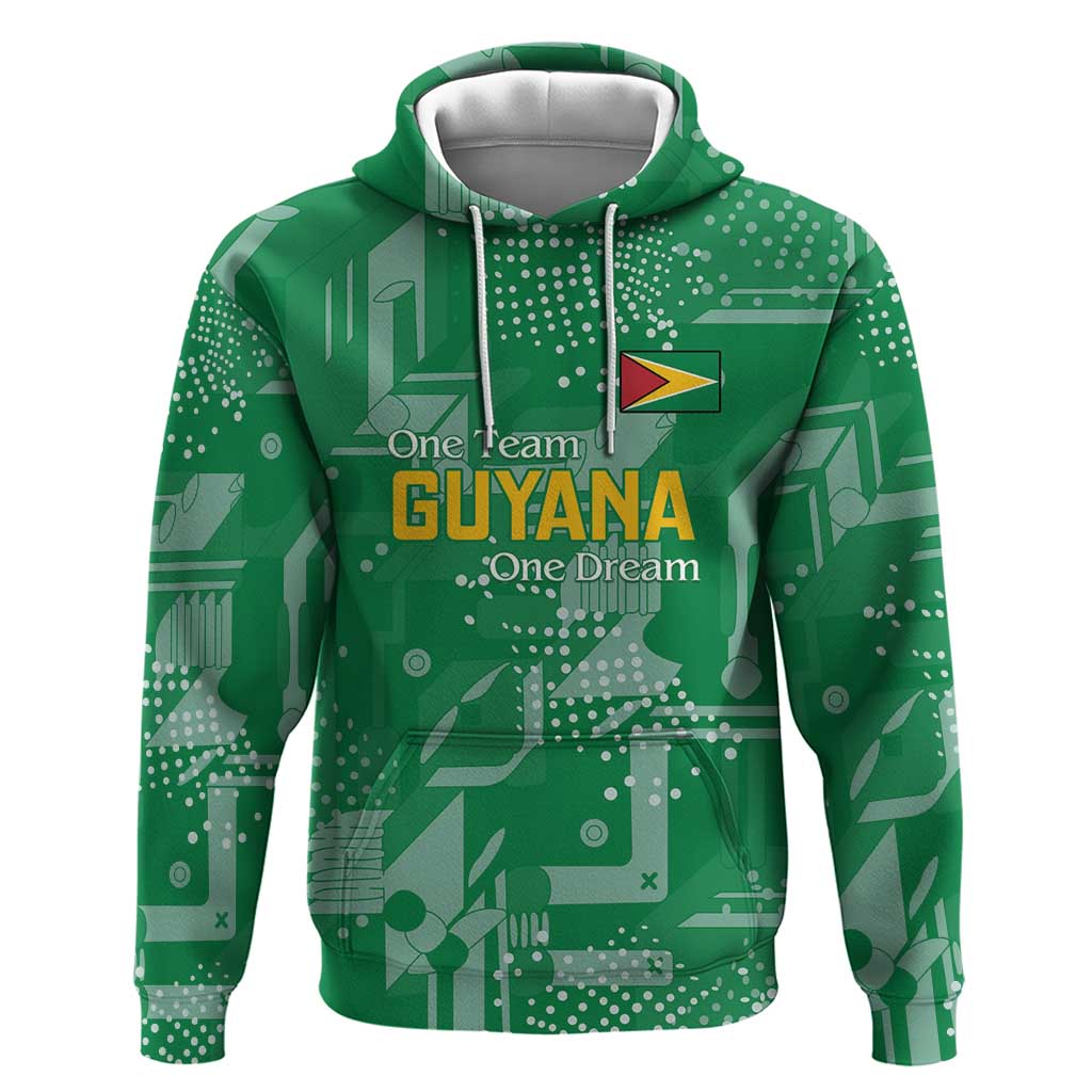 Custom Guyana Football Zip Hoodie One Team One Game Green Version - Wonder Print Shop