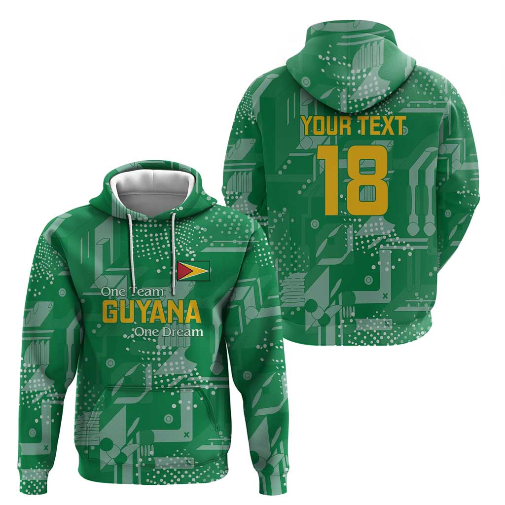 Custom Guyana Football Zip Hoodie One Team One Game Green Version - Wonder Print Shop
