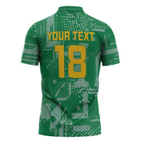 Custom Guyana Football Zipper Polo Shirt One Team One Game Green Version - Wonder Print Shop