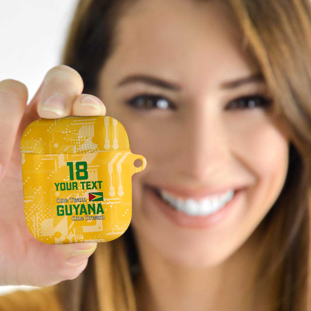 Custom Guyana Football AirPods Case One Team One Game Yellow Version - Wonder Print Shop