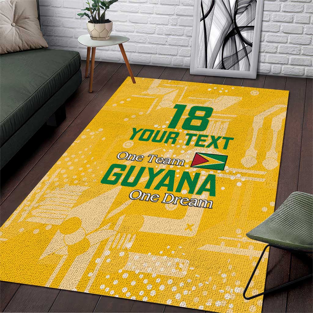Custom Guyana Football Area Rug One Team One Game Yellow Version - Wonder Print Shop