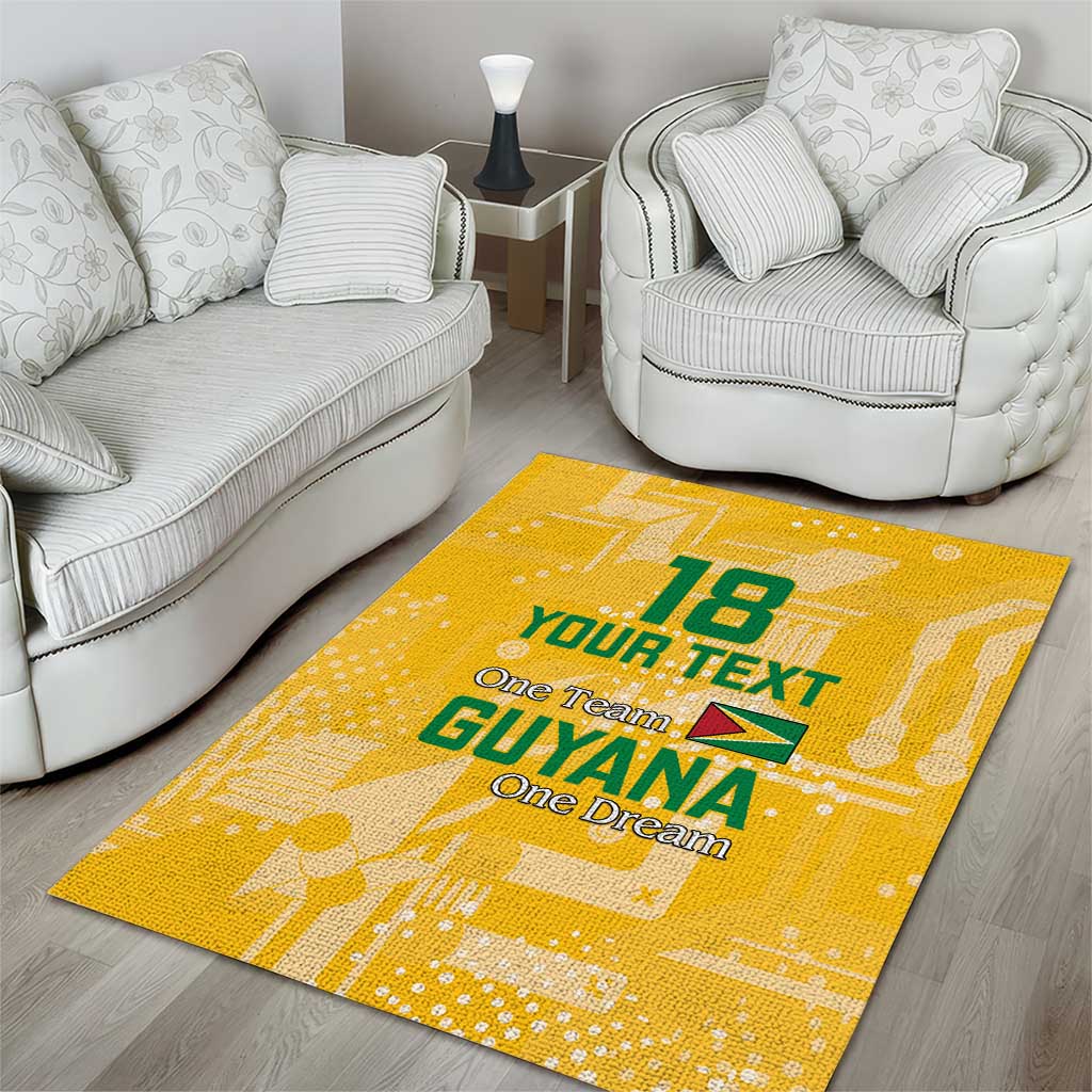 Custom Guyana Football Area Rug One Team One Game Yellow Version - Wonder Print Shop