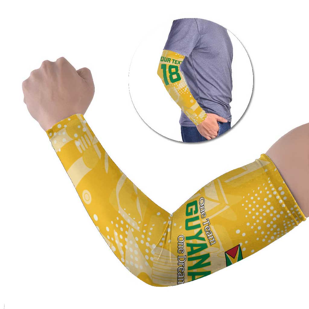 Custom Guyana Football Arm Sleeves One Team One Game Yellow Version - Wonder Print Shop