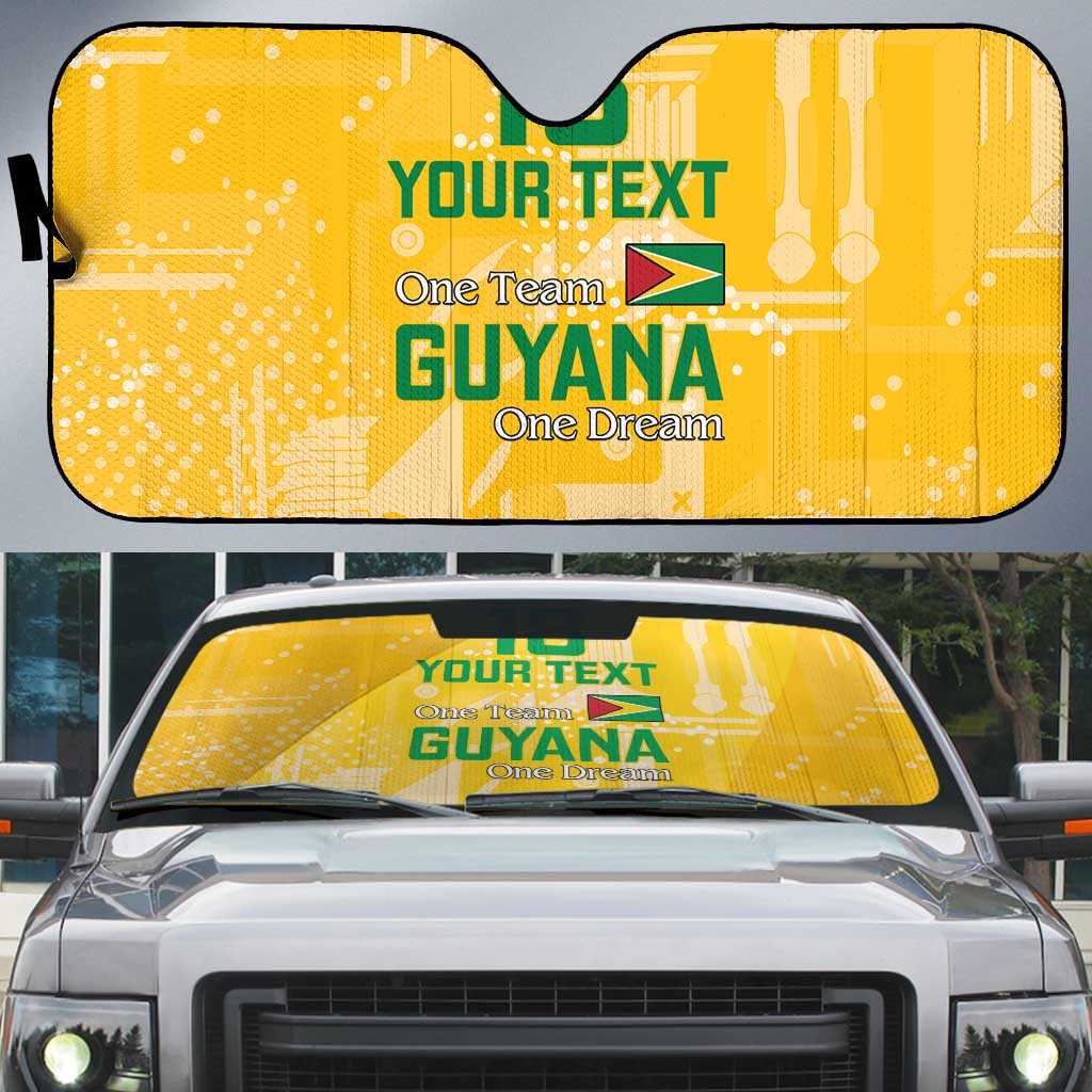 Custom Guyana Football Auto Sun Shade One Team One Game Yellow Version - Wonder Print Shop