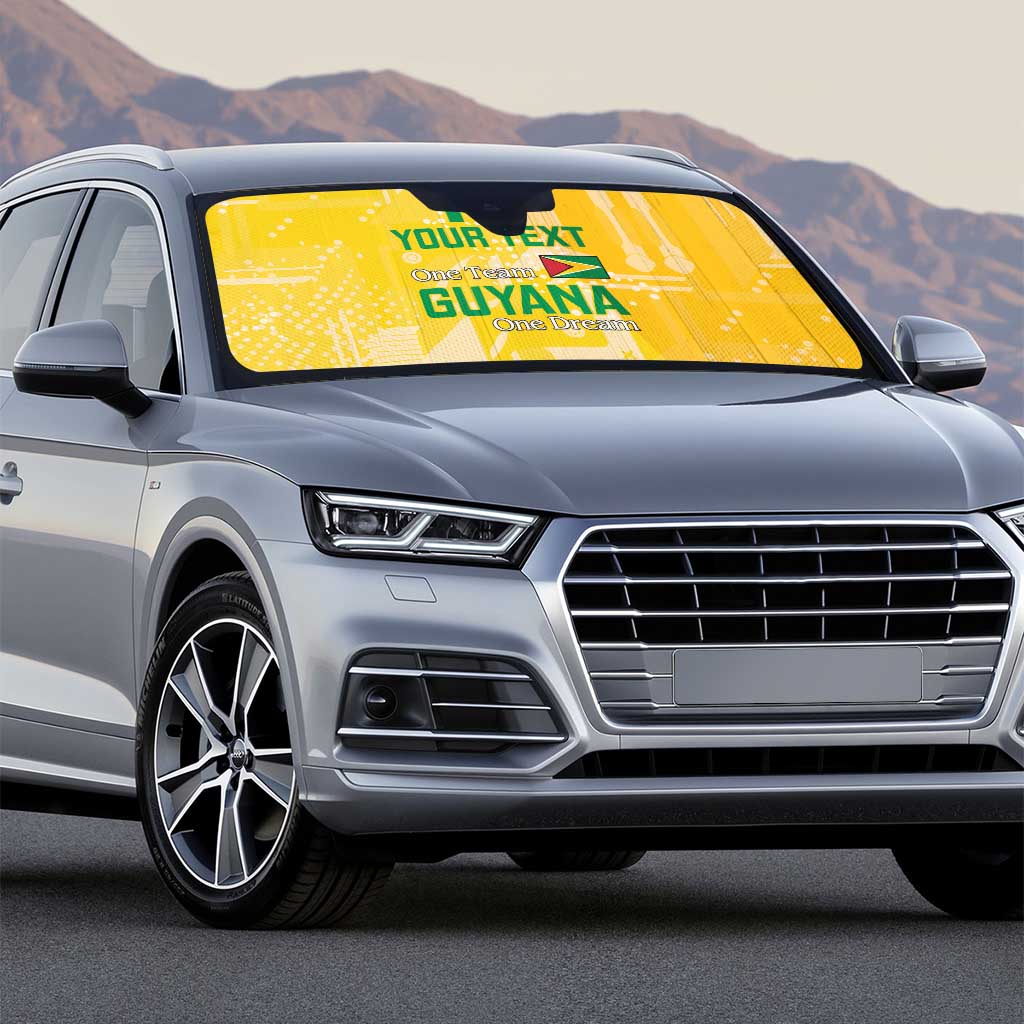 Custom Guyana Football Auto Sun Shade One Team One Game Yellow Version - Wonder Print Shop