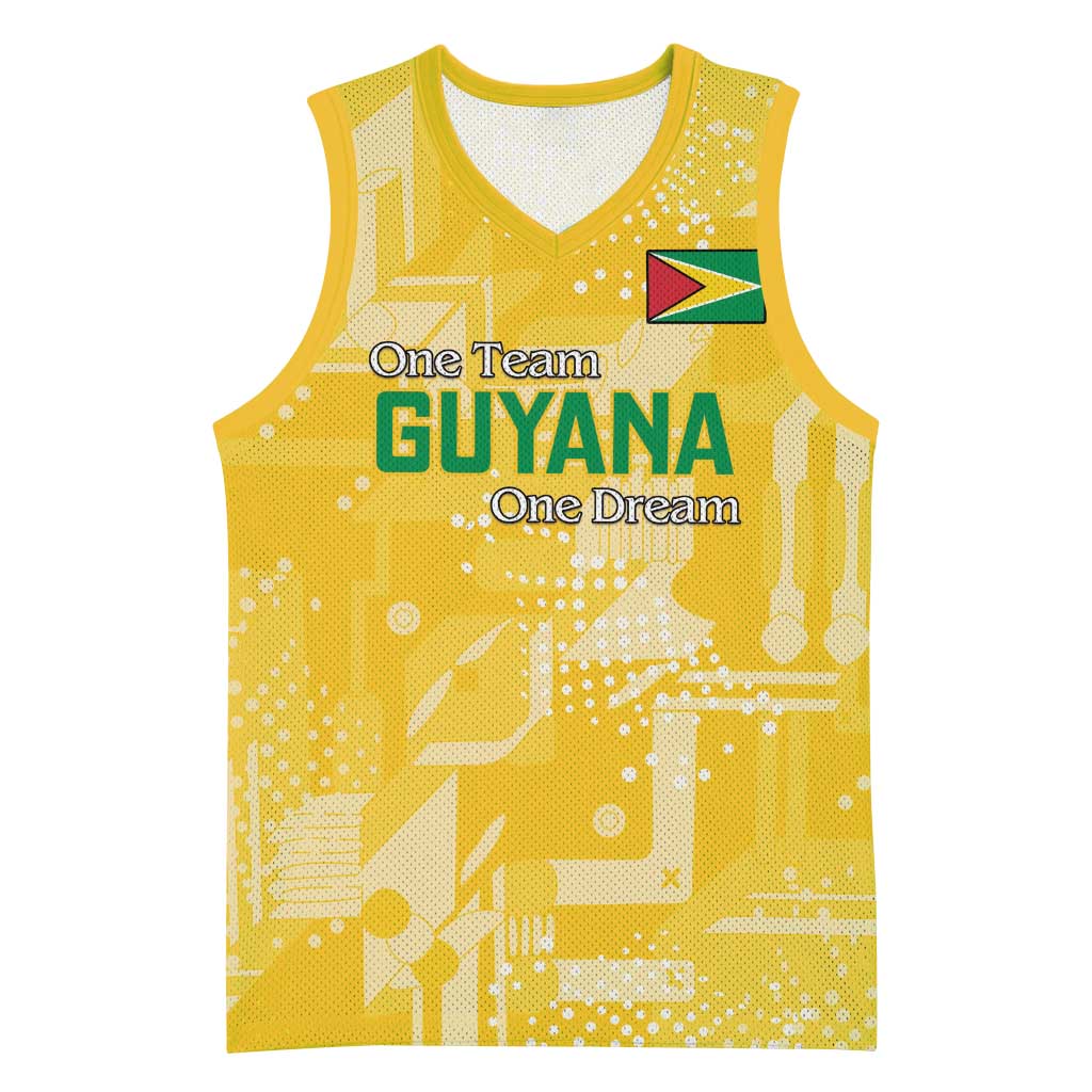Custom Guyana Football Basketball Jersey One Team One Game Yellow Version - Wonder Print Shop