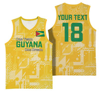 Custom Guyana Football Basketball Jersey One Team One Game Yellow Version - Wonder Print Shop