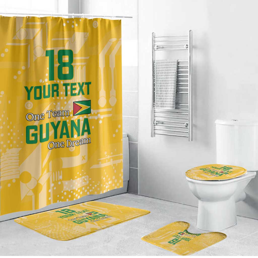 Custom Guyana Football Bathroom Set One Team One Game Yellow Version - Wonder Print Shop