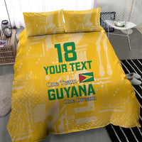 Custom Guyana Football Bedding Set One Team One Game Yellow Version - Wonder Print Shop
