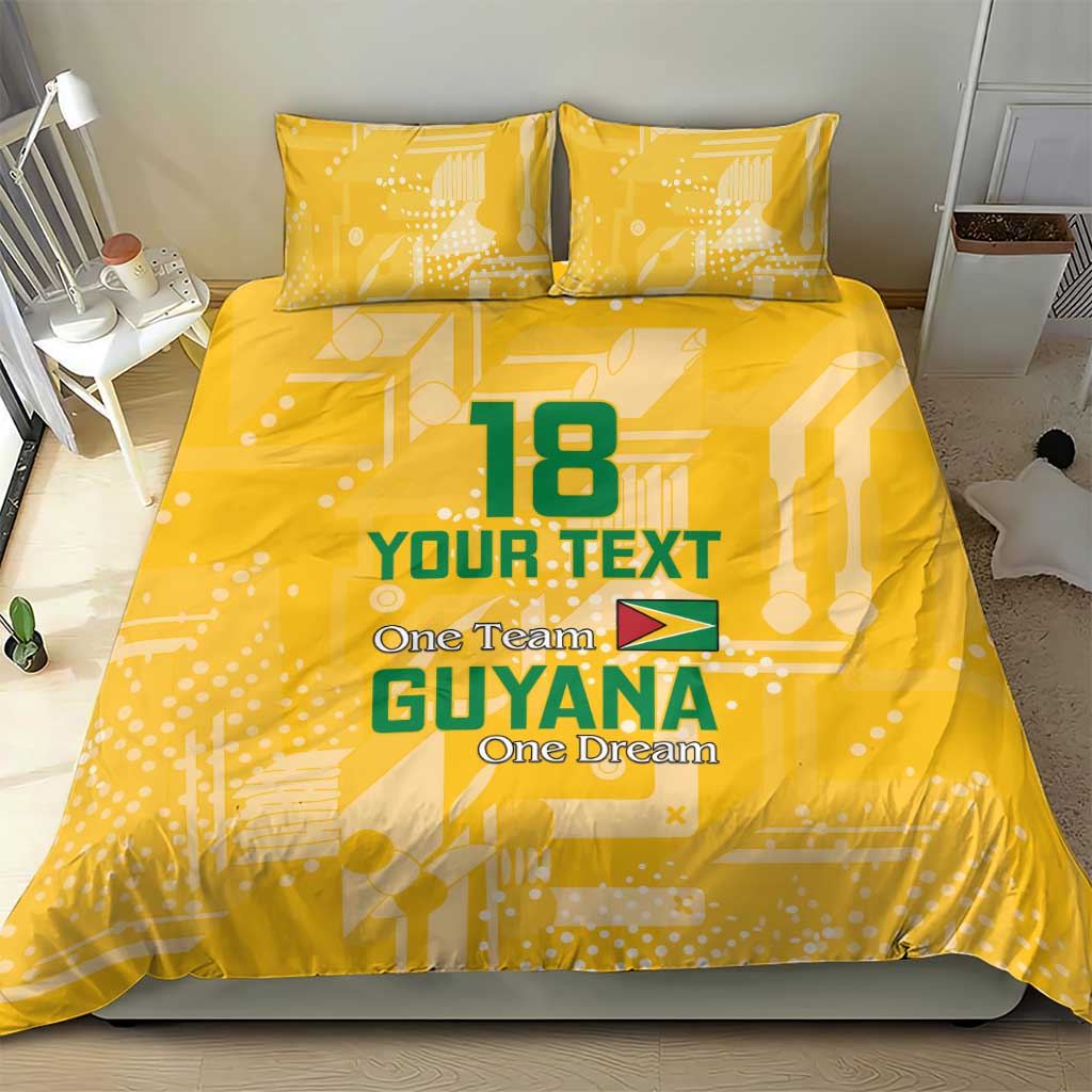 Custom Guyana Football Bedding Set One Team One Game Yellow Version - Wonder Print Shop