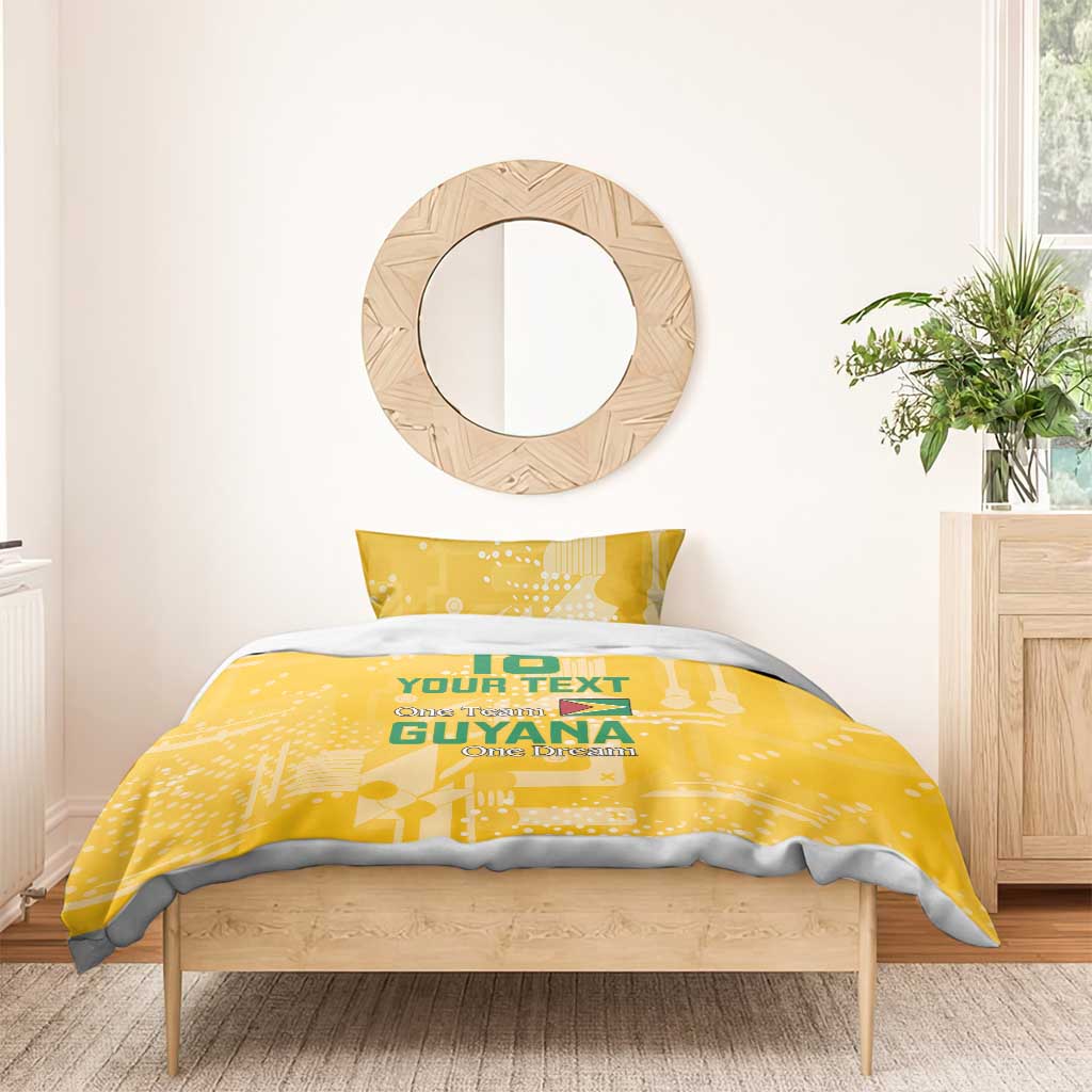 Custom Guyana Football Bedding Set One Team One Game Yellow Version - Wonder Print Shop