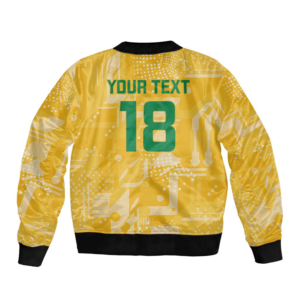 Custom Guyana Football Bomber Jacket One Team One Game Yellow Version - Wonder Print Shop