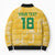 Custom Guyana Football Bomber Puffer Jacket One Team One Game Yellow Version - Wonder Print Shop