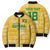 Custom Guyana Football Bomber Puffer Jacket One Team One Game Yellow Version - Wonder Print Shop