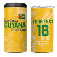 Custom Guyana Football 4 in 1 Can Cooler Tumbler One Team One Game Yellow Version - Wonder Print Shop