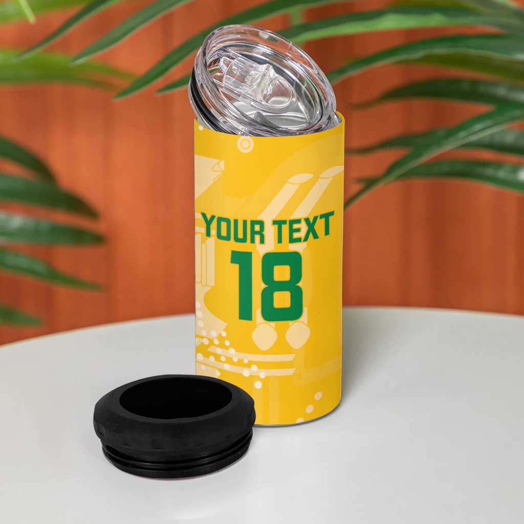 Custom Guyana Football 4 in 1 Can Cooler Tumbler One Team One Game Yellow Version - Wonder Print Shop