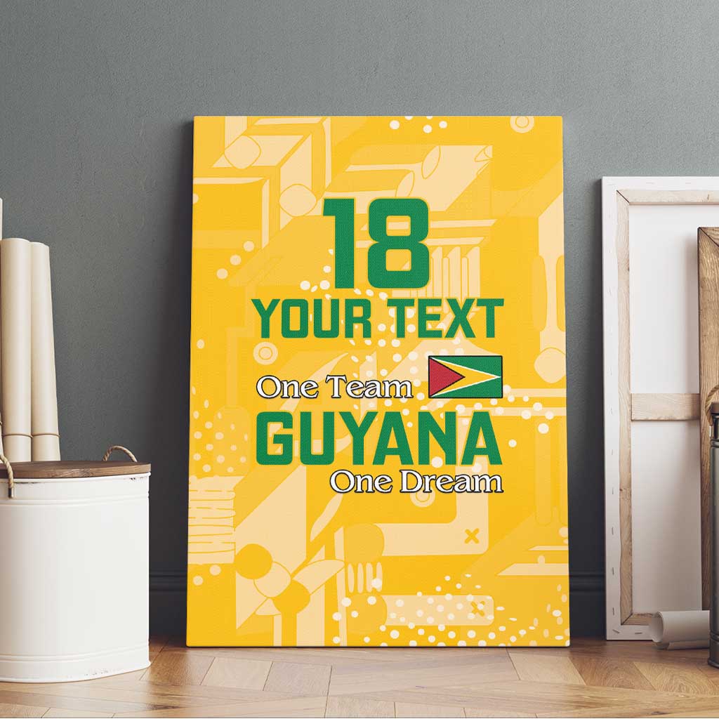 Custom Guyana Football Canvas Wall Art One Team One Game Yellow Version - Wonder Print Shop