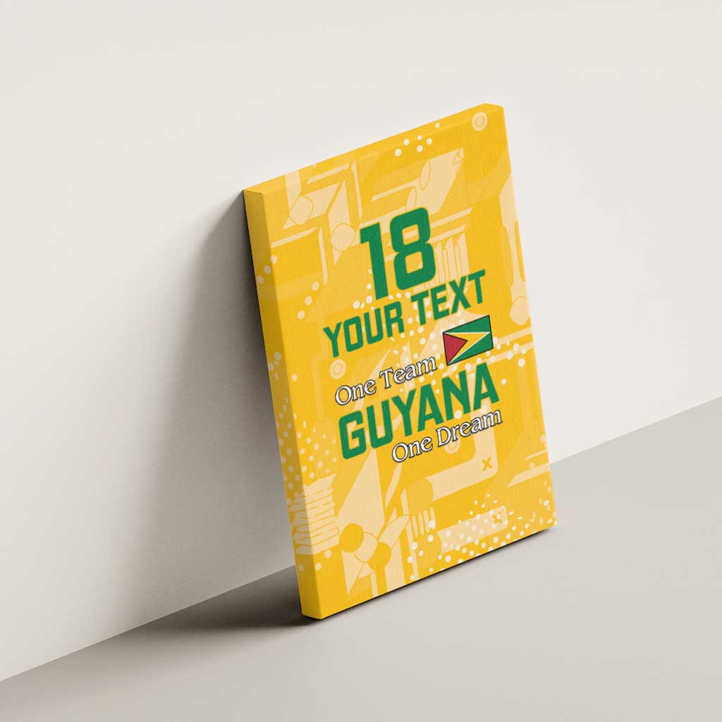 Custom Guyana Football Canvas Wall Art One Team One Game Yellow Version - Wonder Print Shop
