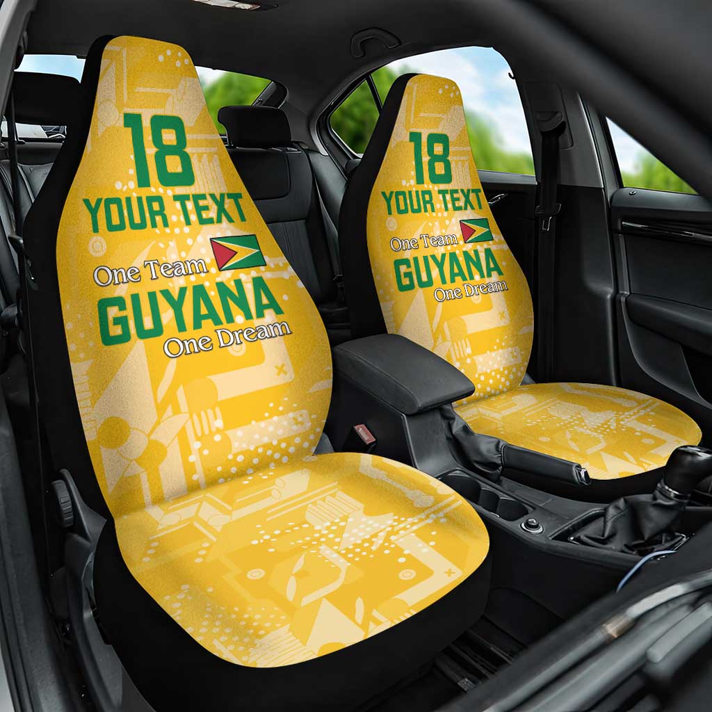 Custom Guyana Football Car Seat Cover One Team One Game Yellow Version - Wonder Print Shop
