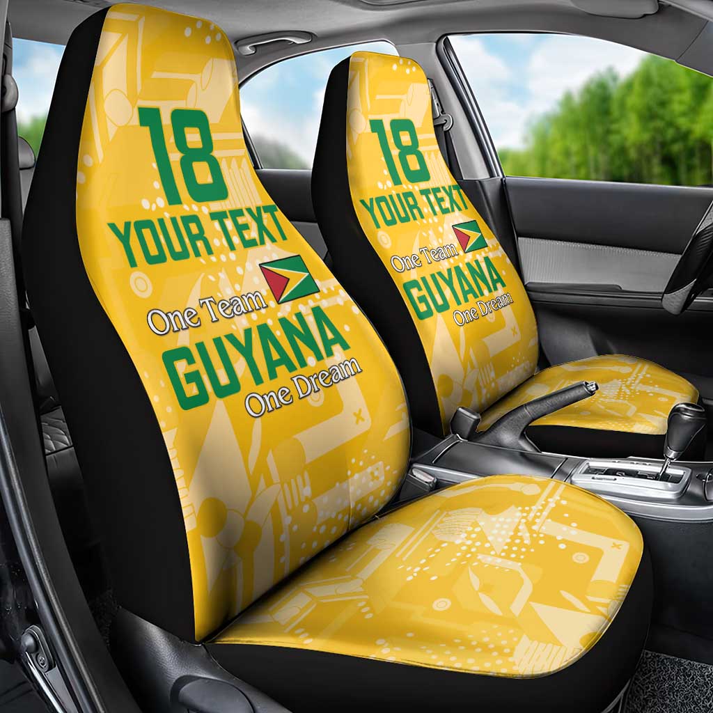 Custom Guyana Football Car Seat Cover One Team One Game Yellow Version - Wonder Print Shop