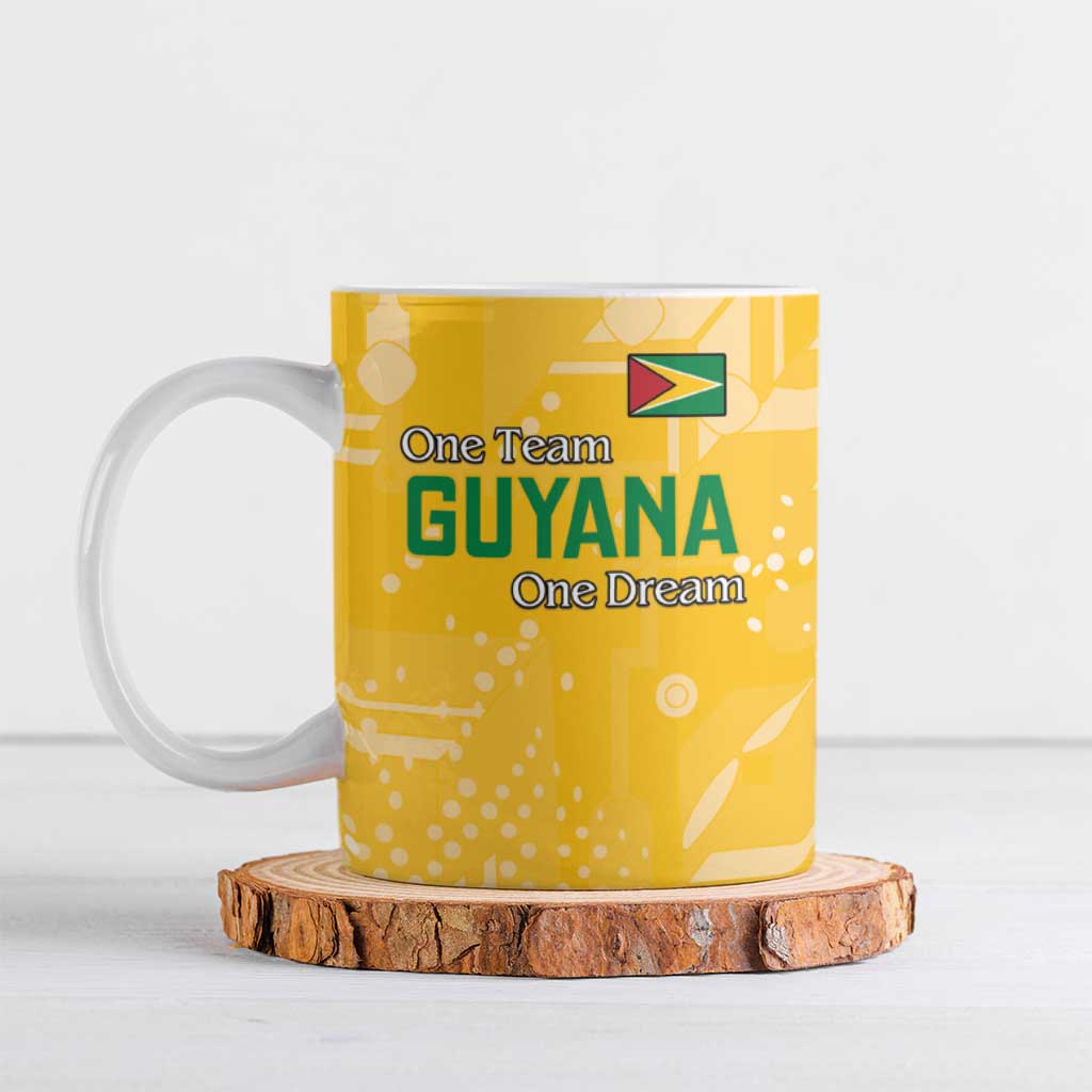 Custom Guyana Football Ceramic Mug One Team One Game Yellow Version - Wonder Print Shop