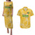 Custom Guyana Football Couples Matching Puletasi and Hawaiian Shirt One Team One Game Yellow Version - Wonder Print Shop