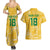Custom Guyana Football Couples Matching Summer Maxi Dress and Hawaiian Shirt One Team One Game Yellow Version - Wonder Print Shop