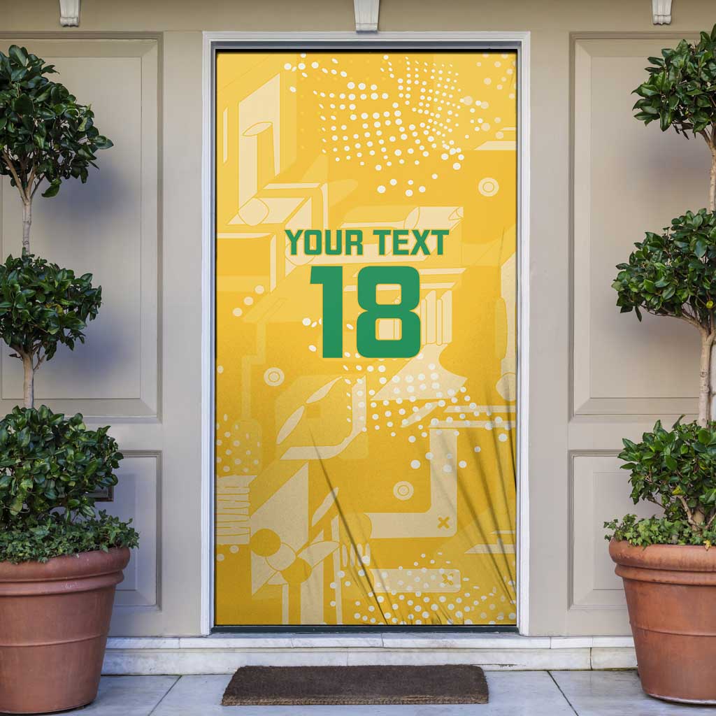 Custom Guyana Football Door Cover One Team One Game Yellow Version - Wonder Print Shop