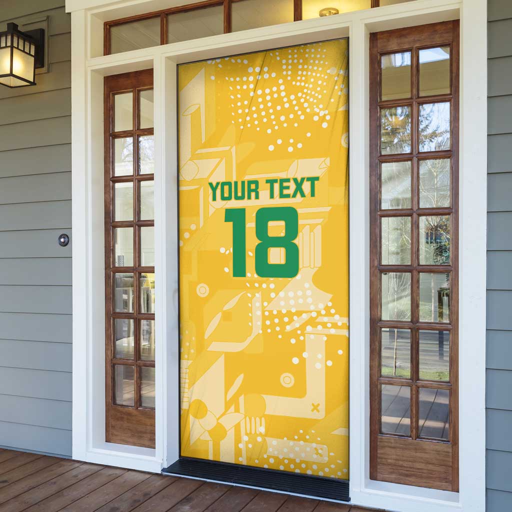 Custom Guyana Football Door Cover One Team One Game Yellow Version - Wonder Print Shop