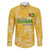 Custom Guyana Football Family Matching Off The Shoulder Long Sleeve Dress and Hawaiian Shirt One Team One Game Yellow Version - Wonder Print Shop