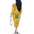 Custom Guyana Football Family Matching Off The Shoulder Long Sleeve Dress and Hawaiian Shirt One Team One Game Yellow Version - Wonder Print Shop
