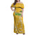 Custom Guyana Football Family Matching Off Shoulder Maxi Dress and Hawaiian Shirt One Team One Game Yellow Version - Wonder Print Shop
