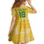 Custom Guyana Football Family Matching Off Shoulder Short Dress and Hawaiian Shirt One Team One Game Yellow Version - Wonder Print Shop