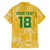 Custom Guyana Football Family Matching Off Shoulder Short Dress and Hawaiian Shirt One Team One Game Yellow Version - Wonder Print Shop
