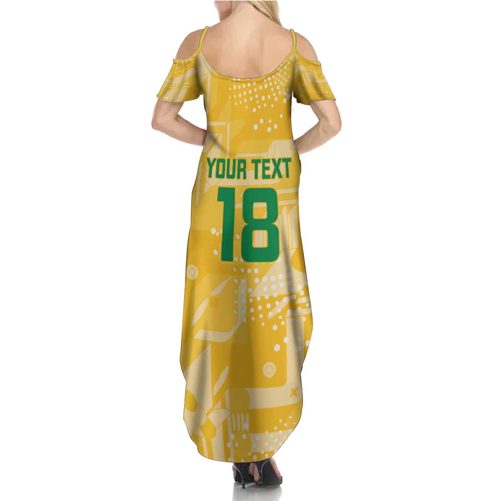Custom Guyana Football Family Matching Summer Maxi Dress and Hawaiian Shirt One Team One Game Yellow Version - Wonder Print Shop