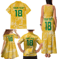 Custom Guyana Football Family Matching Tank Maxi Dress and Hawaiian Shirt One Team One Game Yellow Version - Wonder Print Shop