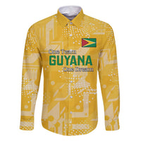 Custom Guyana Football Family Matching Tank Maxi Dress and Hawaiian Shirt One Team One Game Yellow Version - Wonder Print Shop