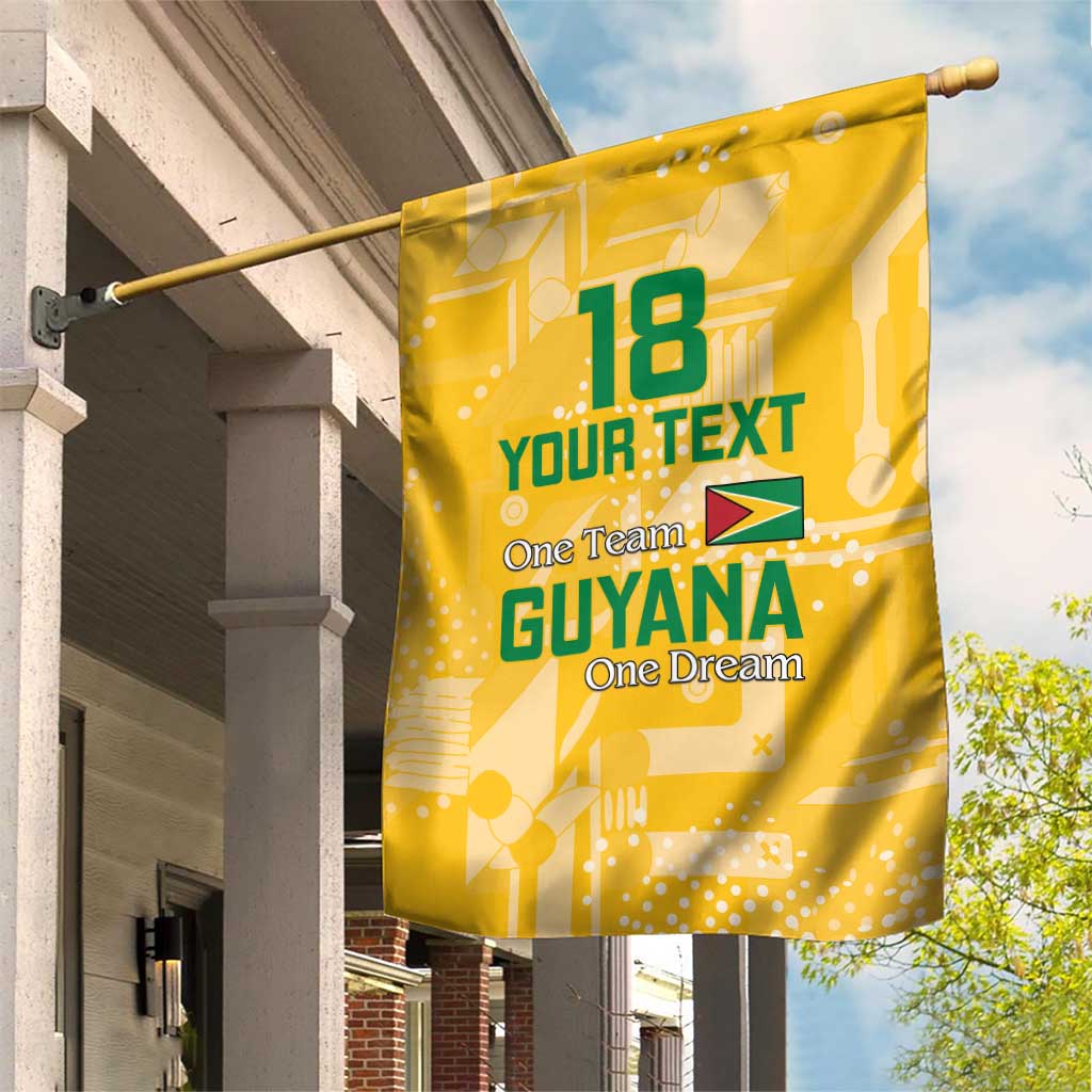 Custom Guyana Football Garden Flag One Team One Game Yellow Version - Wonder Print Shop