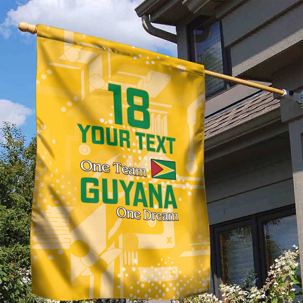 Custom Guyana Football Garden Flag One Team One Game Yellow Version - Wonder Print Shop