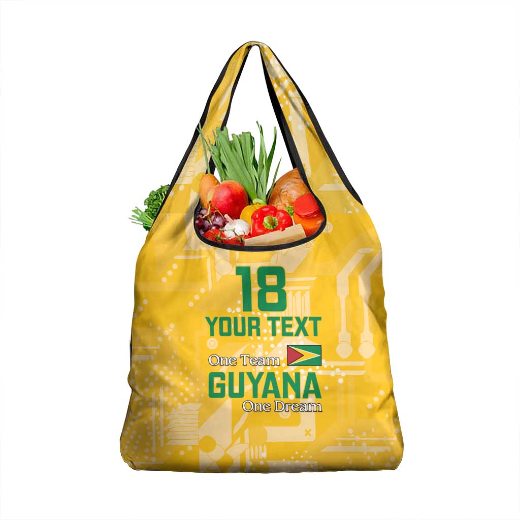 Custom Guyana Football Grocery Bag One Team One Game Yellow Version - Wonder Print Shop