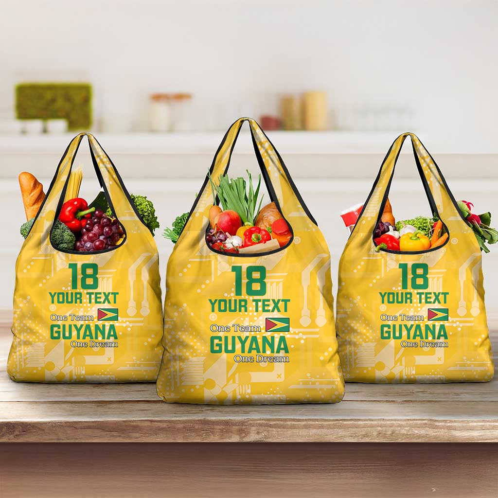 Custom Guyana Football Grocery Bag One Team One Game Yellow Version - Wonder Print Shop