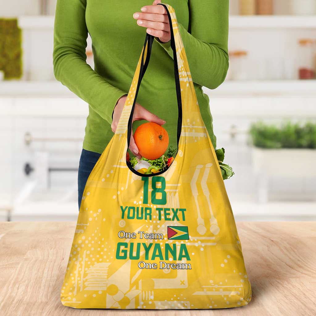 Custom Guyana Football Grocery Bag One Team One Game Yellow Version - Wonder Print Shop