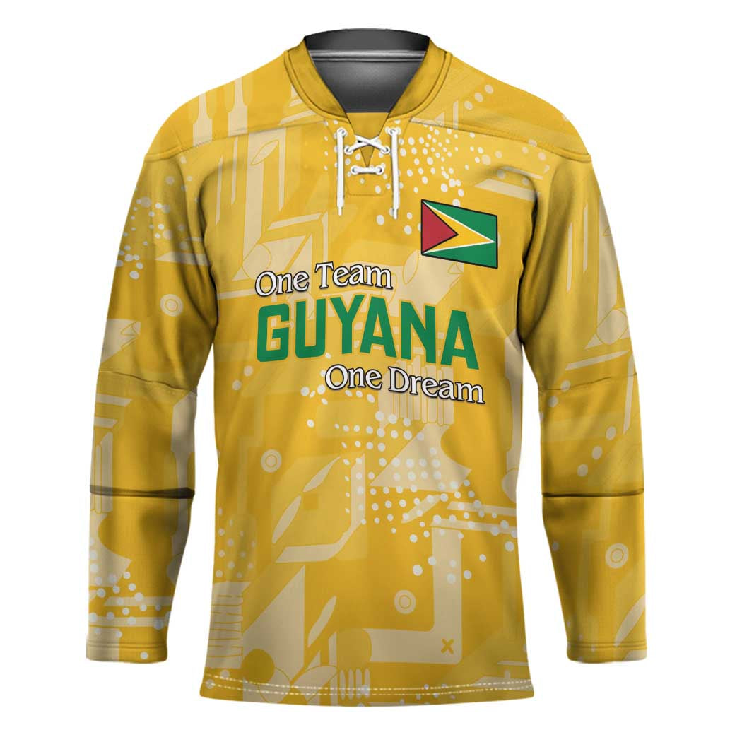 Custom Guyana Football Hockey Jersey One Team One Game Yellow Version - Wonder Print Shop