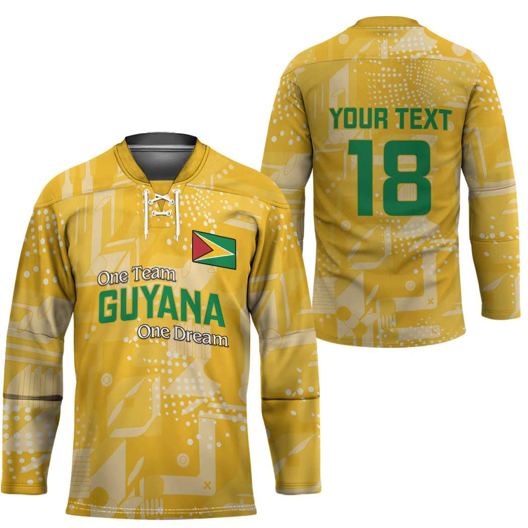 Custom Guyana Football Hockey Jersey One Team One Game Yellow Version - Wonder Print Shop