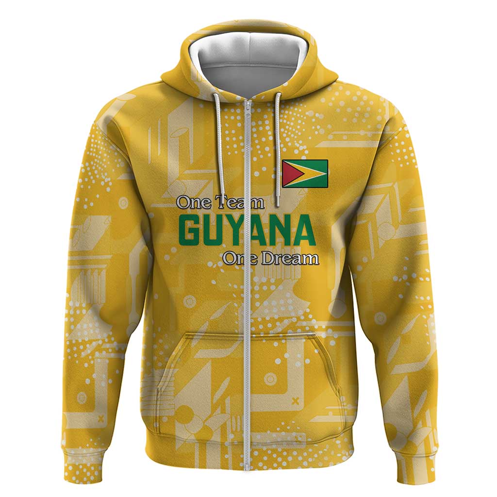 Custom Guyana Football Hoodie One Team One Game Yellow Version - Wonder Print Shop