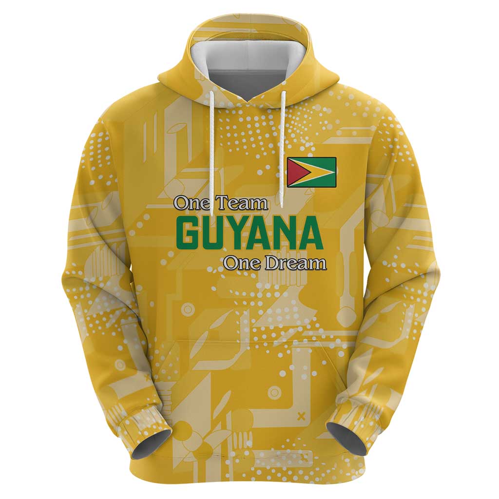 Custom Guyana Football Hoodie One Team One Game Yellow Version - Wonder Print Shop