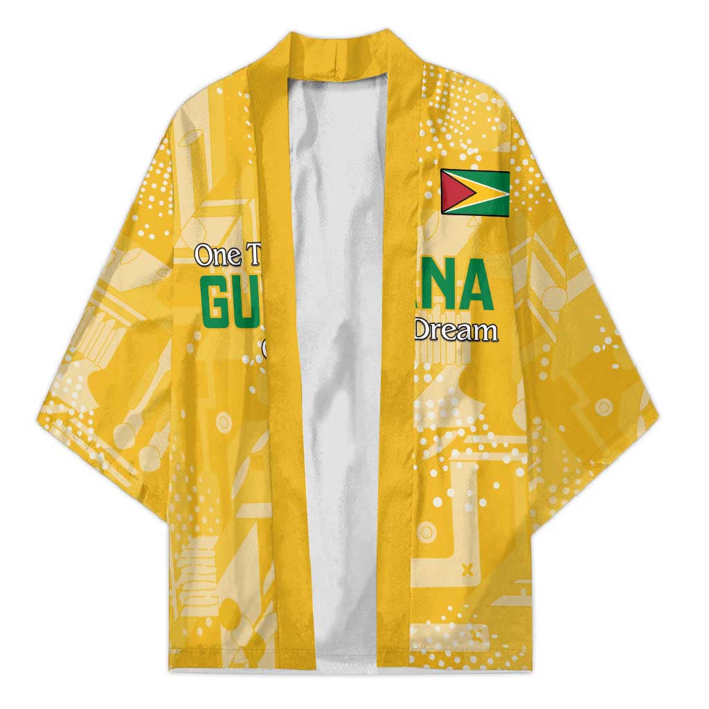 Custom Guyana Football Kimono One Team One Game Yellow Version - Wonder Print Shop
