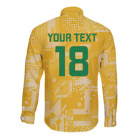 Custom Guyana Football Long Sleeve Button Shirt One Team One Game Yellow Version - Wonder Print Shop